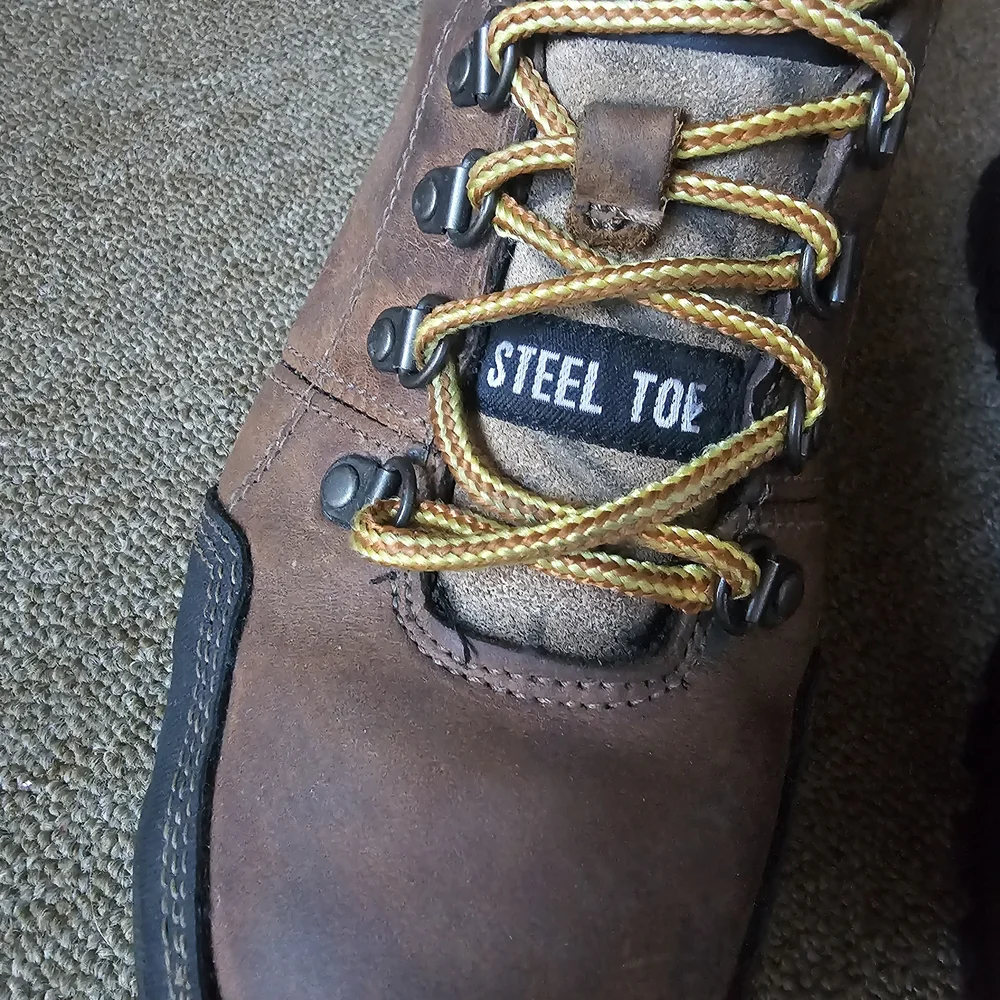 Caterpillar Brown and Black Steel Toe Boots